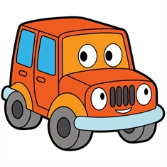 Car Theme Orange SUV Car Transparent Sticker
